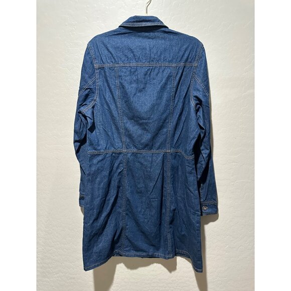 Frye Women's Long Sleeve Denim Dress Dark Wash size XL NWOT - Picture 3 of 7